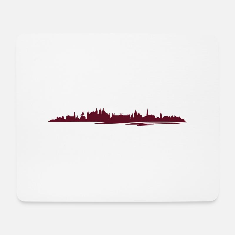 Skyline - Schwerin - Mousepad (Querformat) - Weiß