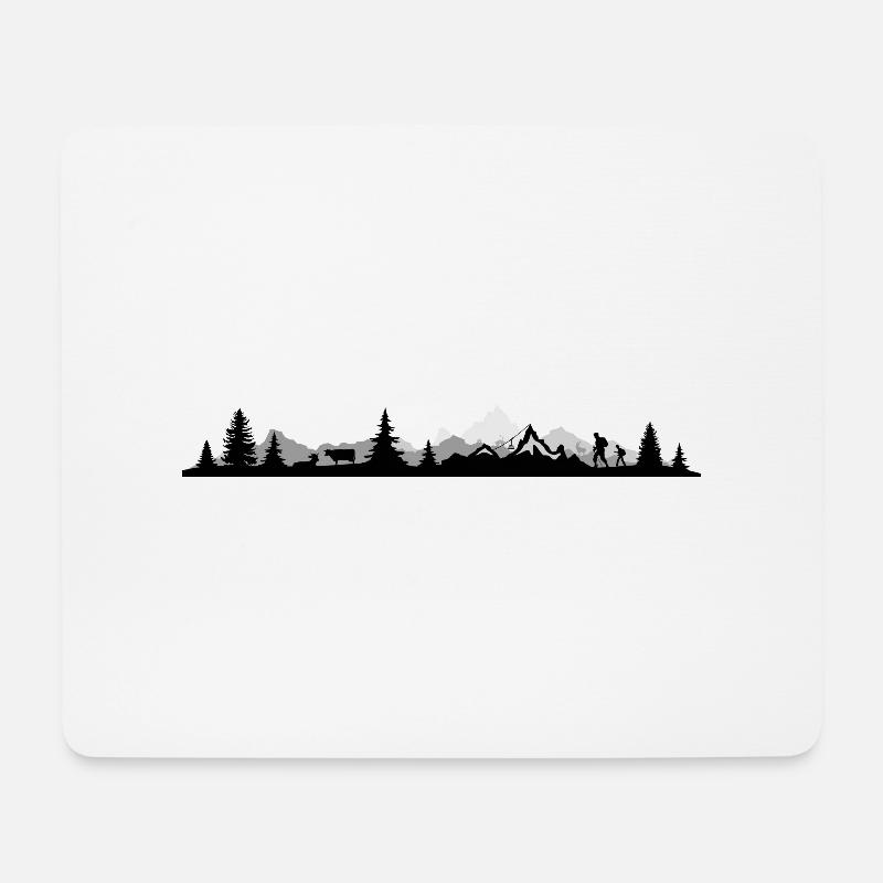 Skyline - Berge Alpen - Mousepad (Querformat) - Weiß