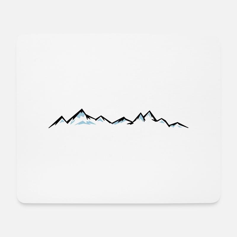 BERGE Mountains Landscape Silhouette Panorama - Mouse Pad (horizontal) - white
