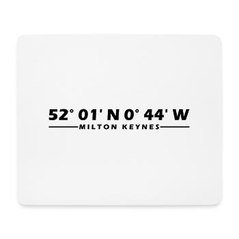 Milton Keynes Koordinaten - Mousepad (Querformat) - Weiß - Vorne
