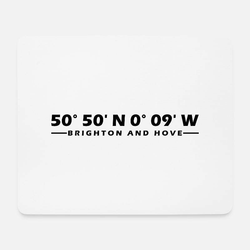 Brighton and Hove Koordinaten - Mousepad (Querformat) - Weiß