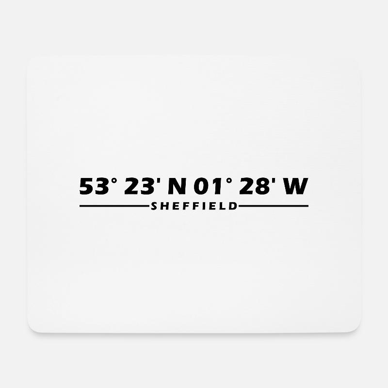 Sheffield Koordinaten - Mousepad (Querformat) - Weiß