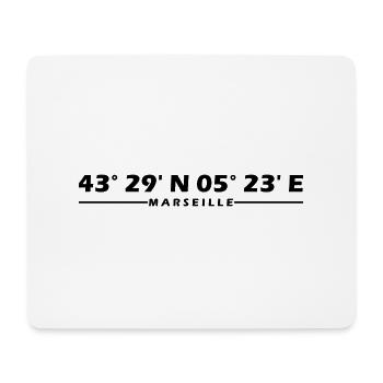 Marseille Koordinaten - Mousepad (Querformat) - Weiß - Vorne