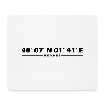 Rennes coordinates - Mouse Pad (horizontal) - white - Front