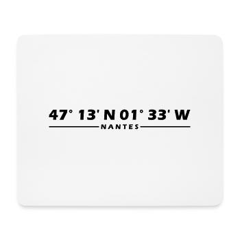 Nantes Koordinaten - Mousepad (Querformat) - Weiß - Vorne