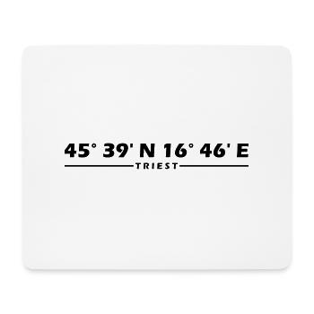Triest Koordinaten - Mousepad (Querformat) - Weiß - Vorne