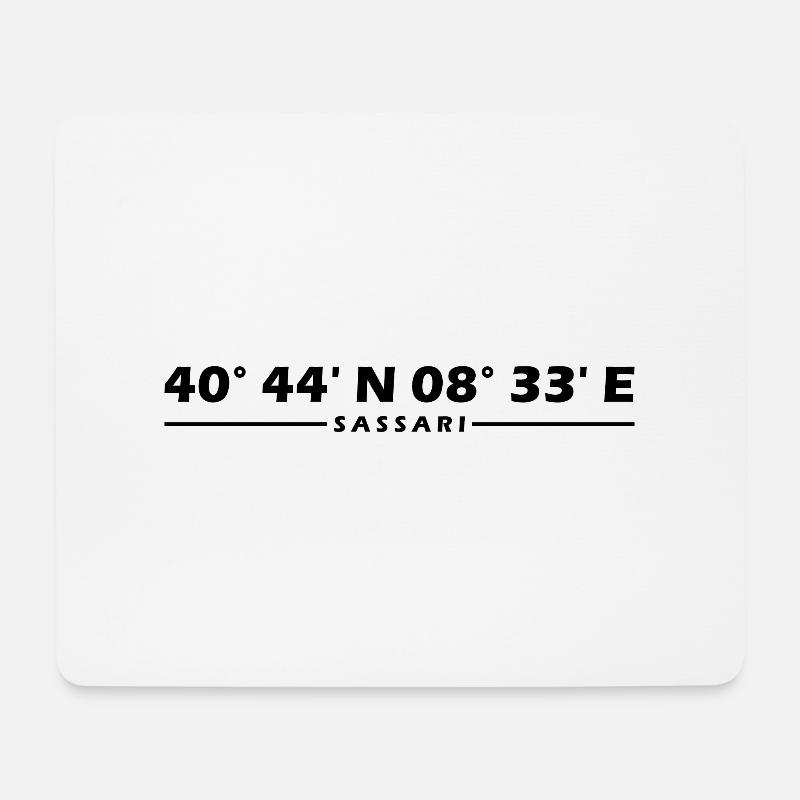 Sassari Koordinaten - Mousepad (Querformat) - Weiß