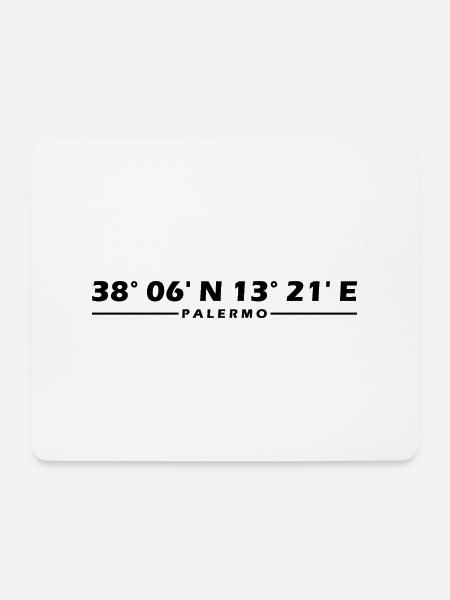 Palermo Koordinaten - Mousepad (Querformat) - Weiß