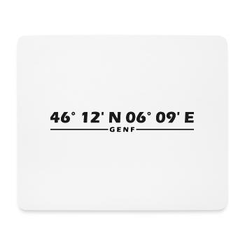 Genf Koordinaten - Mousepad (Querformat) - Weiß - Vorne