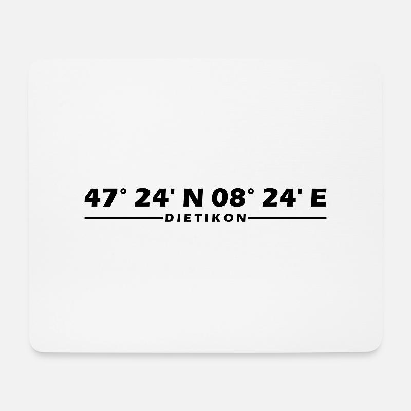 Dietikon Koordinaten - Mousepad (Querformat) - Weiß