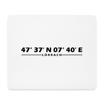 Lörrach Koordinaten - Mousepad (Querformat) - Weiß - Vorne