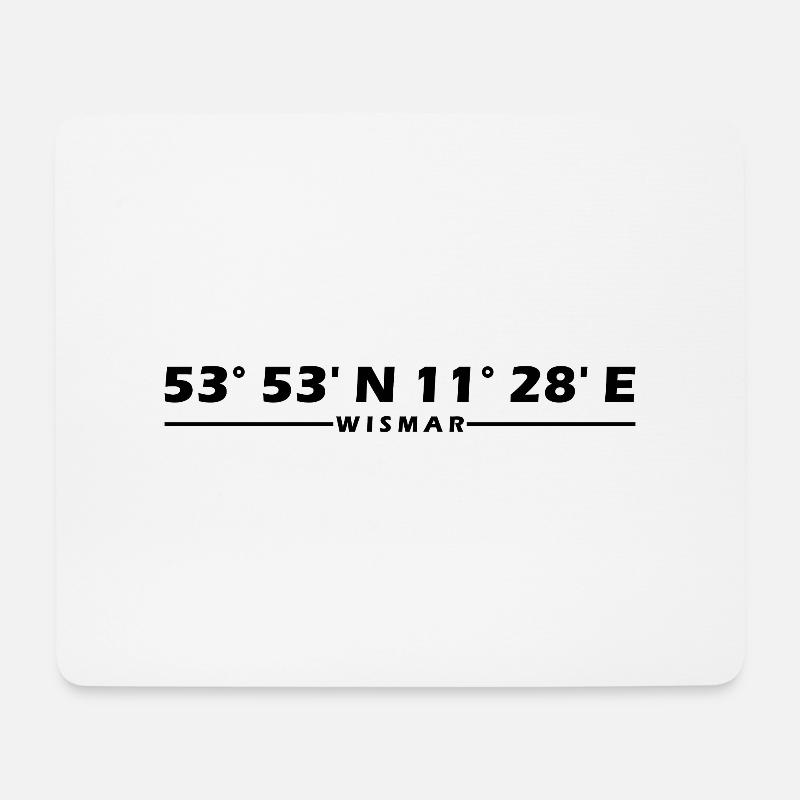 Wismar Koordinaten - Mousepad (Querformat) - Weiß