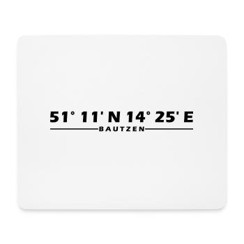 Bautzen Koordinaten - Mousepad (Querformat) - Weiß - Vorne