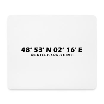 Neuilly-sur-Seine coordinates - Mouse Pad (horizontal) - white - Front