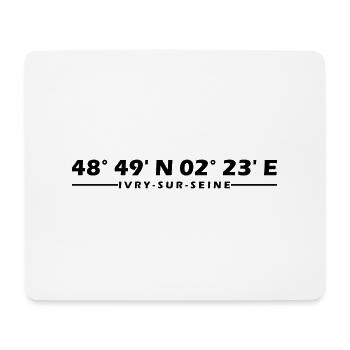 Ivry-sur-Seine coordinates - Mouse Pad (horizontal) - white - Front
