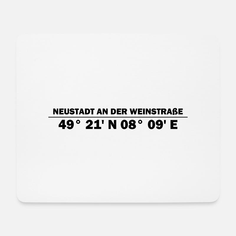 Neustadt an der Weinstraße Koordinaten - Mousepad (Querformat) - Weiß