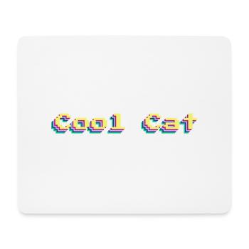 Cool Cat 90s Design Colorful 3D Pixel Art - Mouse Pad (horizontal) - white - Front