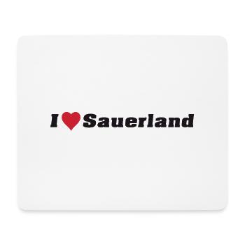 I Love Sauerland - Mousepad (Querformat) - Weiß - Vorne