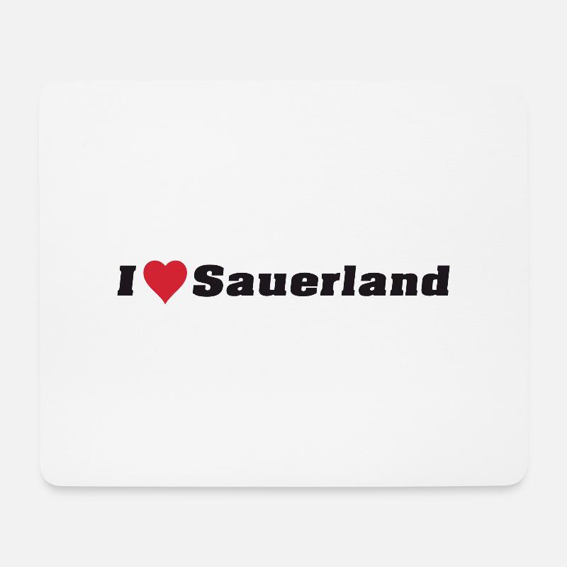 I Love Sauerland - Mousepad (Querformat) - Weiß