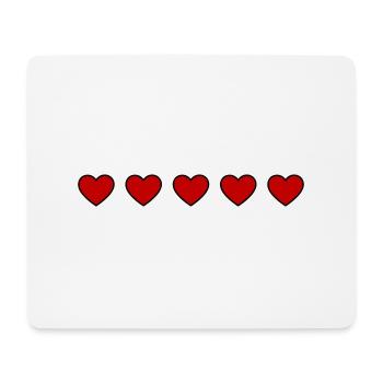 Ligne de symbole de cœurs - Tapis de souris (format paysage) - blanc - Devant