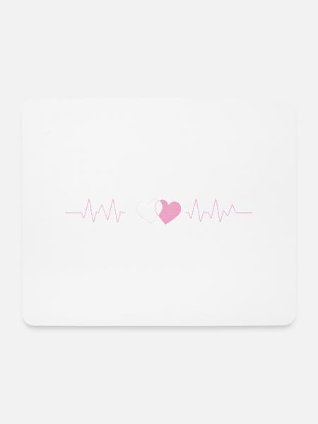 Heartbeat synchronisiert - Mousepad (Querformat) - Weiß