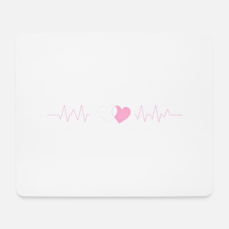 Heartbeat Synced - Mouse Pad (horizontal) - white