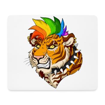 Punk Tiger - Mouse Pad (horizontal) - white - Front