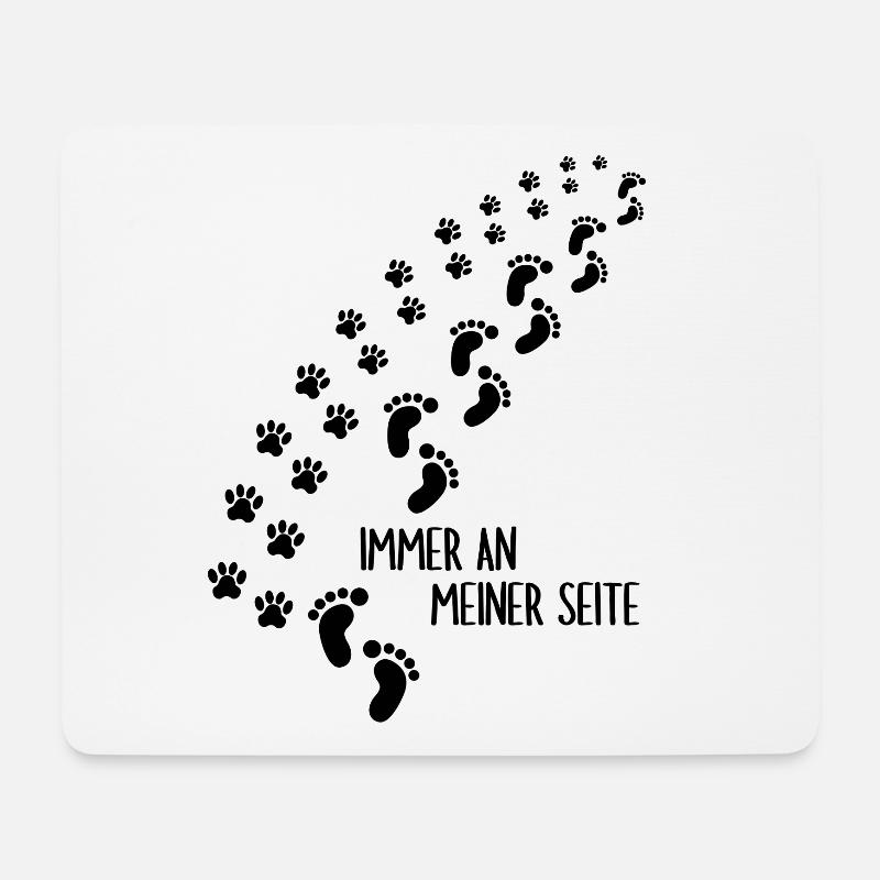 Immer an meiner Seite Pfote Fußabdruck Hund - Mousepad (Querformat) - Weiß