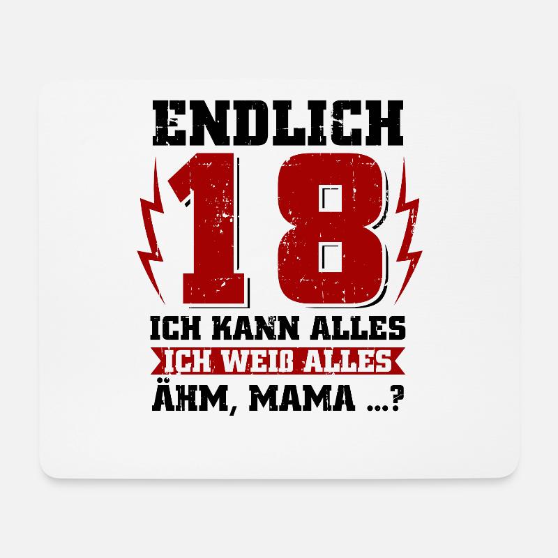 Endlich 18! Ich kann alles - Ich weiss alles - Ähm - Mousepad (Querformat) - Weiß