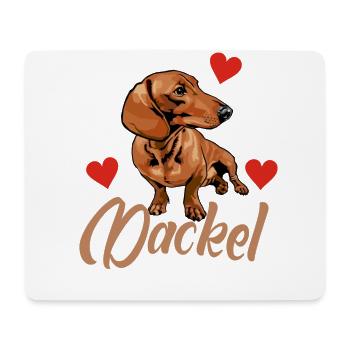 Dackel mit Herzen :-) - Mousepad (Querformat) - Weiß - Vorne