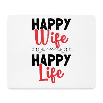 Femme heureuse vie heureuse | Idée cadeau femme cadeau - Tapis de souris (format paysage) - blanc - Devant