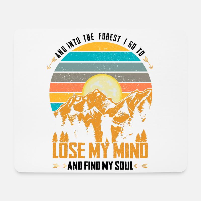 And into the forest | Wanderer Wandern Geschenk - Mousepad (Querformat) - Weiß
