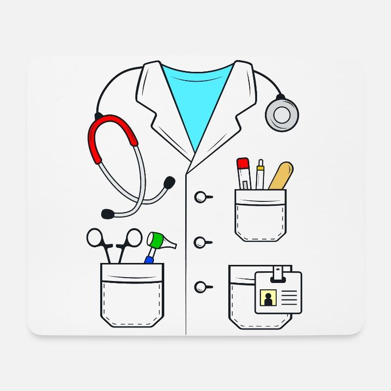 Arzt Kostüm Arztin Arztkittel Doktor Krankenhaus - Mousepad (Querformat) - Weiß