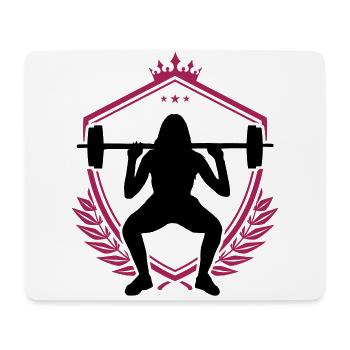 fitness girl silhouette - Tapis de souris (format paysage) - blanc - Devant