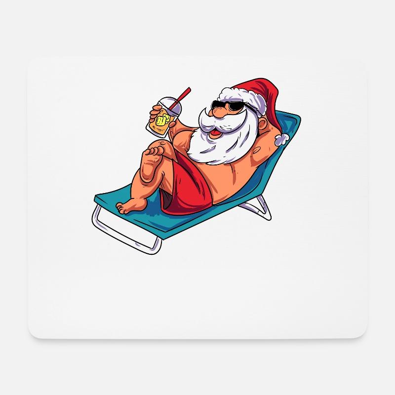 Beach Santa Claus - Mouse Pad (horizontal) - white
