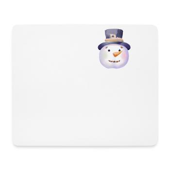 Retro Winter Snowman Face Chest Pocket - Mouse Pad (horizontal) - white - Front