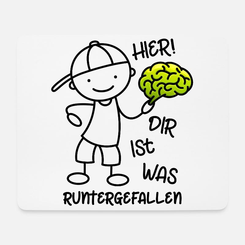 Hier Dir ist was runtergefallen - Gehirn - Mousepad (Querformat) - Weiß