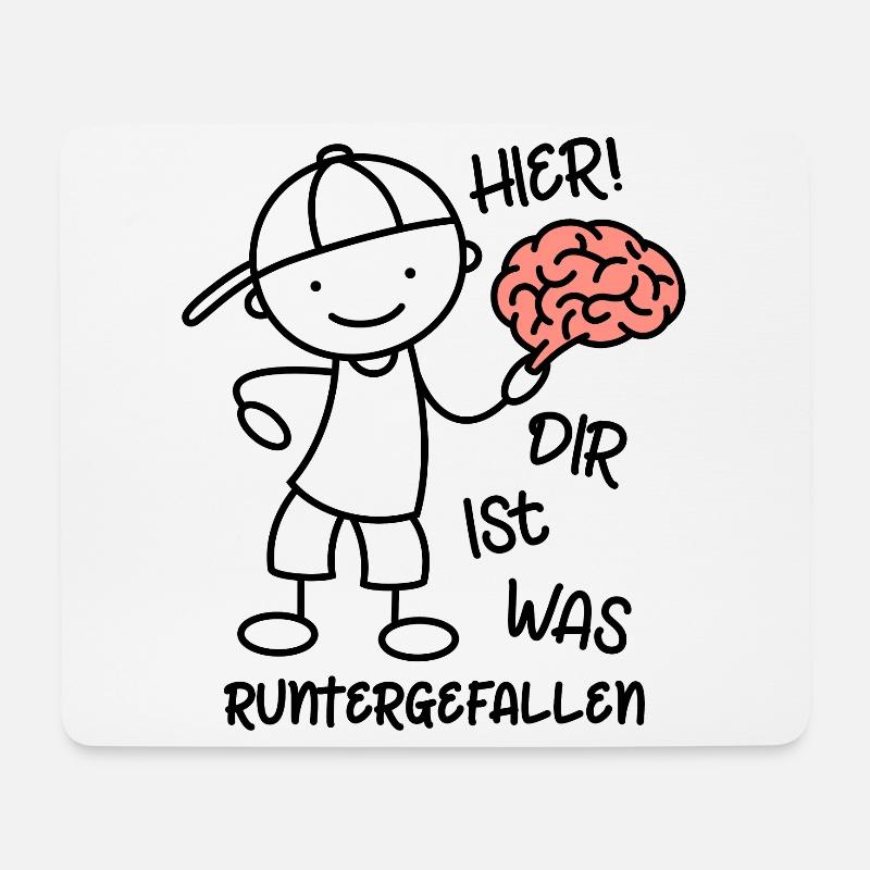 Hier! Dir ist was runtergefallen! Strichmännchen - Mousepad (Querformat) - Weiß