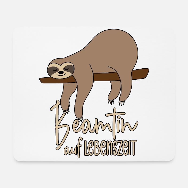 Faultier Beamtin auf Lebenszeit - Mousepad (Querformat) - Weiß