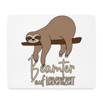 Faultier Beamter auf Lebenszeit - Mousepad (Querformat) - Weiß - Vorne