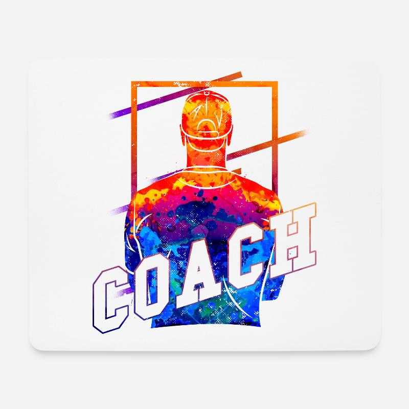 Trainer Coach Trainieren Training Sport Team - Mousepad (Querformat) - Weiß
