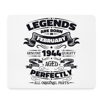 80e anniversaire homme né en février 1944 légende - Tapis de souris (format paysage) - blanc - Devant