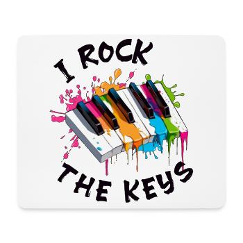 Musique Piano « I Rock the Keys » Splash of Color - Tapis de souris (format paysage) - blanc - Devant