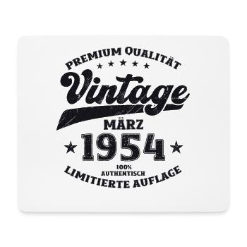 70th Birthday Original March Vintage 1954 Vintage - Mouse Pad (horizontal) - white - Front