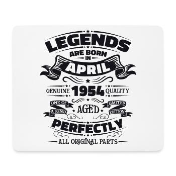 70. Geburtstag Mann Legende April Jahrgang 1954 - Mousepad (Querformat) - Weiß - Vorne