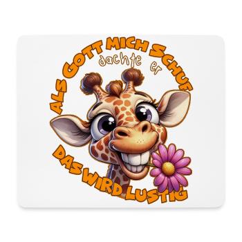 Als Gott mich schuf lustige Sprüche Frauenshirt - Mousepad (Querformat) - Weiß - Vorne