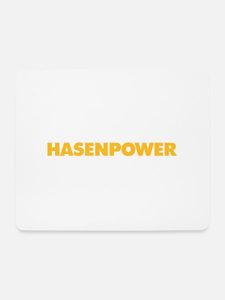 Hasenpower - Mousepad (Querformat) - Weiß