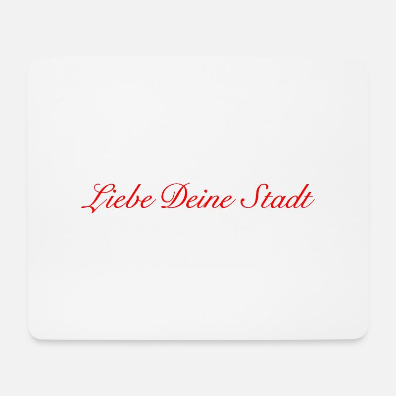 Liebe Deine Stadt red - Mousepad (Querformat) - Weiß
