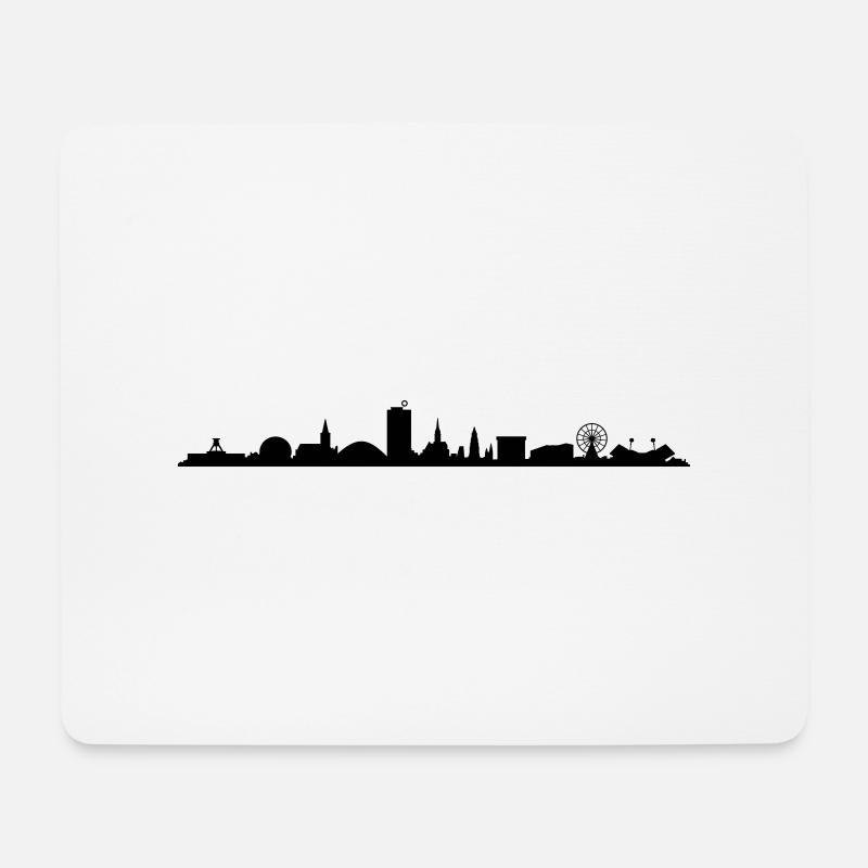Skyline - Bochum - Mousepad (Querformat) - Weiß