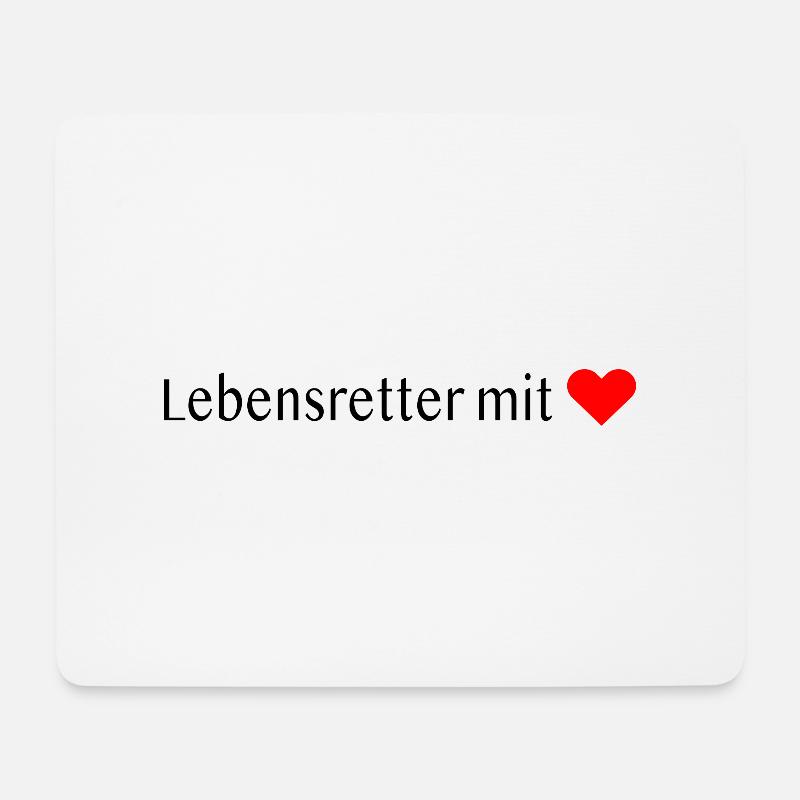 Lebensretter mit ❤️ - Mousepad (Querformat) - Weiß